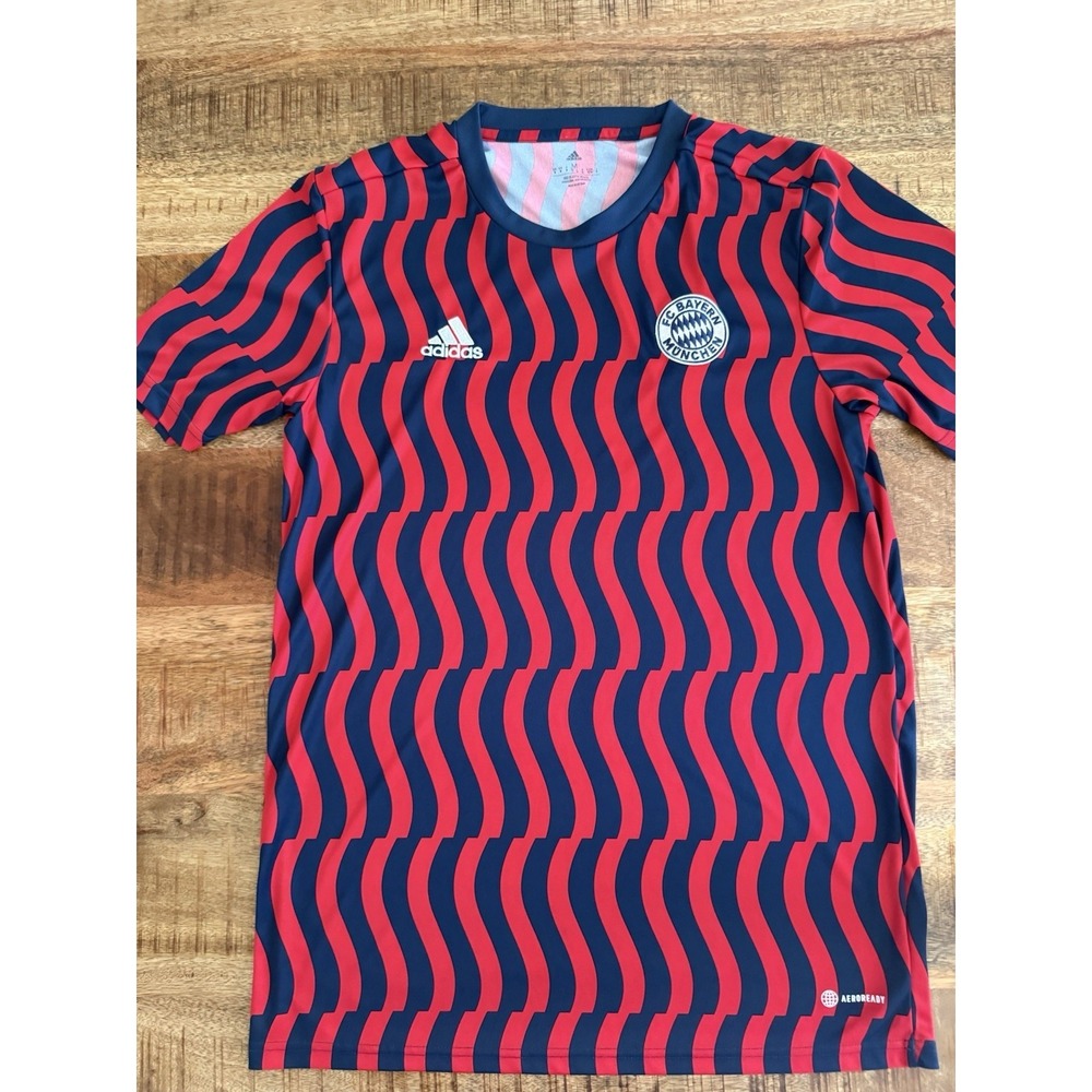 Adidas FC Bayern Munich Soccer Jersey Mens M Red Blue Aeroready Logo Germany